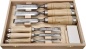 Preview: Satz 7tlg. Zimmermannsbeitel 26,30,40 mm / Stechbeitel 10,16,20 mm, im Holzkasten, Heft Weißbuche / Klinge feingeschliffen