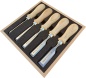 Preview: 5pcs. Set butt chisel without ferrule ultra-fine finishing of bevel edges down to the bottom, Content: 6, 12, 16, 20, 26 mm