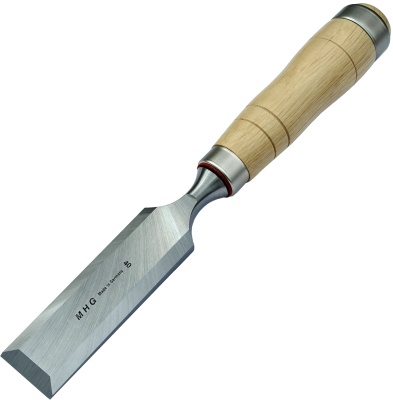 Carpenter chisels with large round hornbeam handle, 22 to 50mm, polished blade - Kopie