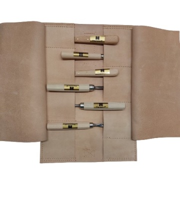 6-piece set of carving tools Leather roller bag - whetstones FREE of charge