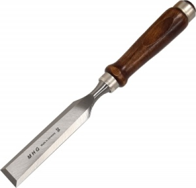 Chisel with hornbeam handle brown, blade side grain to mirror side 08mm