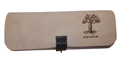 Stechbeitel-Premium, Seitenfase bis Spiegelseite, Rundheft Esche geölt, 6tlg. Satz in Lederrolltasche, BAUM, Inhalt: 6, 10, 12, 16, 20, 26 mm