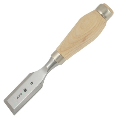 Butt chisel with round handle oiled ash 04mm, polished blade, ultra-fine finishing on the bottom