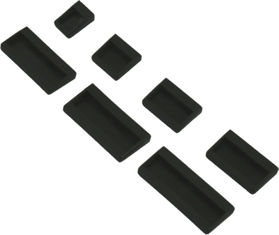Schneidenschutz schwarz 7 Stück im Polybeutel, Größe: 08,14,20,26,32,35,40