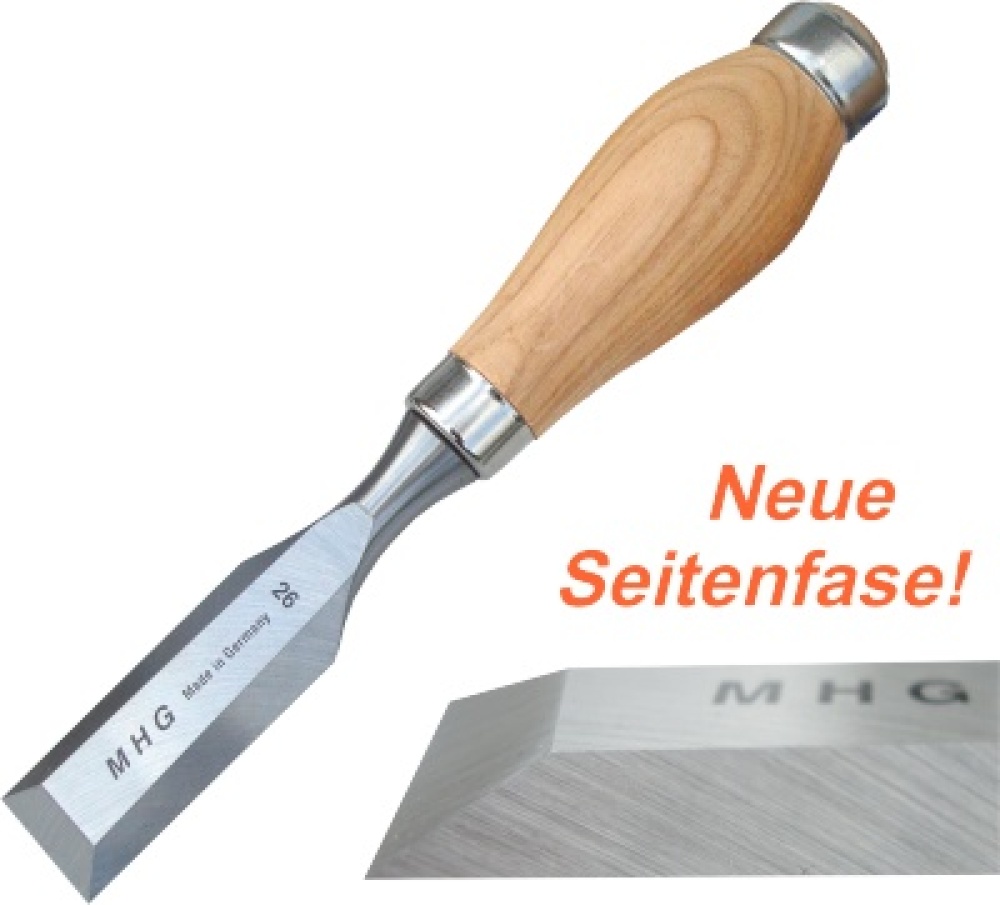 Short chisel - BUTT CHISEL handle oiled ash with ferrule 30mm