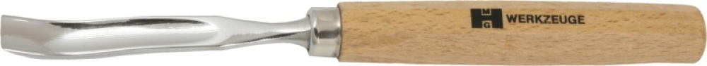 Notched carving chisel, offset blade, deep-hollow cutting edge 2 mm